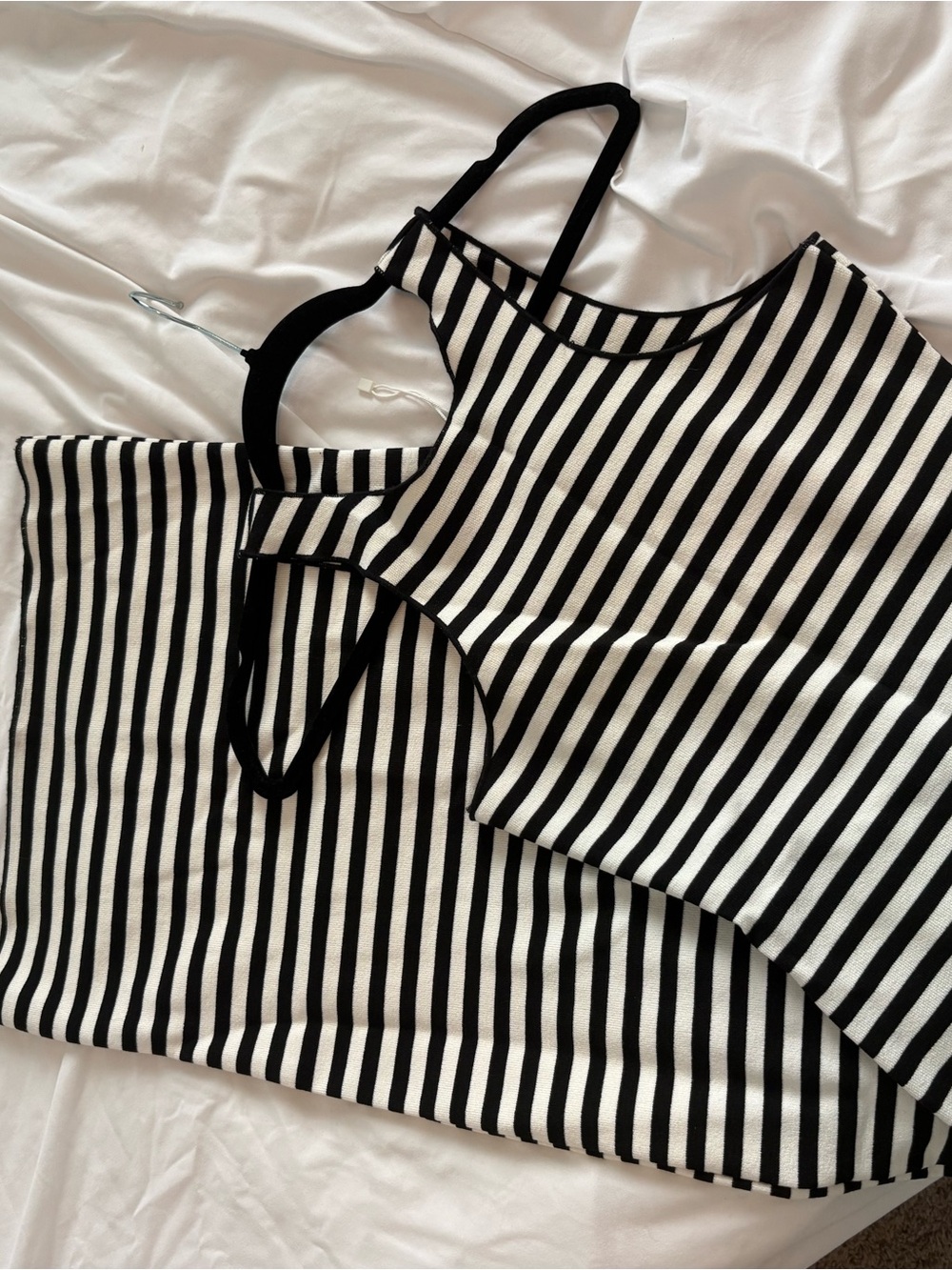 Zara Black and White Striped Maxi Dress